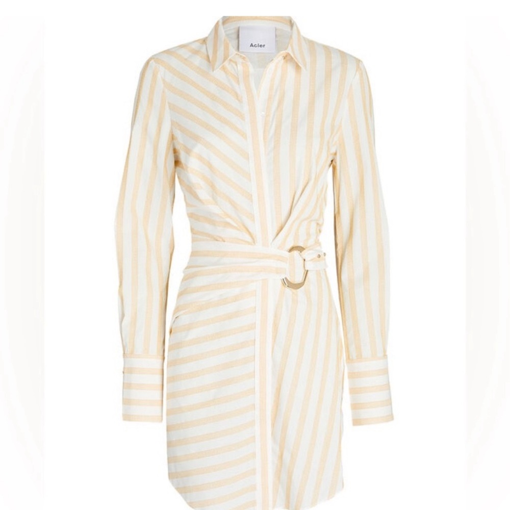 Acler Yellow Striped Mini Dress